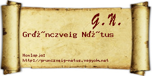 Grünczveig Nétus névjegykártya